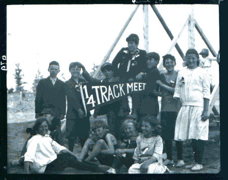 School track meet, May 1914. Photo by James Geoghegan. School track meet, May 1914. Photo by James Geoghegan.